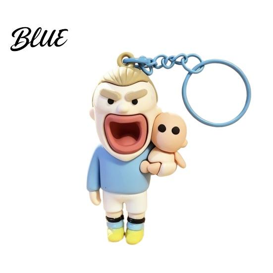Backpack Charm Accessory Cartoon Football Player Keychain Pendant Big Mouth Man Handbag Hanging Decoration Charm Bag Decorative Accessory,