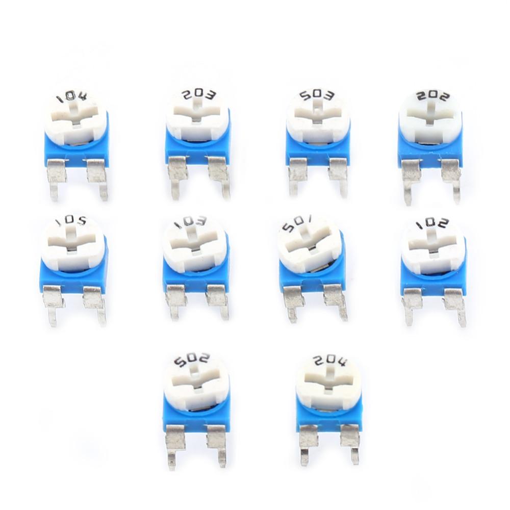 100PCS 10 Values Potentiometer 500ohm-1M ohm Trimpot Trimmer Potentiometer  Electronics Repair