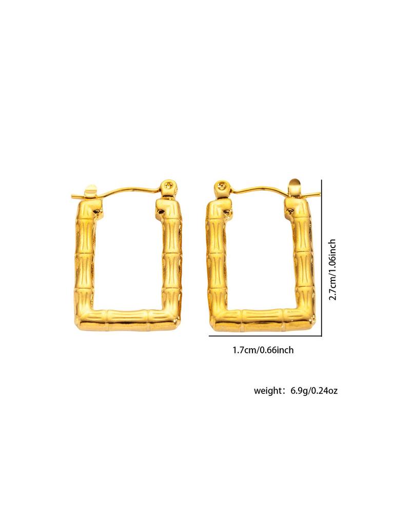 Luxury Niche Design Colorfast 304 Stainless Steel Titanium Stud Earrings for Women - Lightweight and High-End.