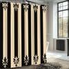 Schwarz-Creme-Streifen Duschvorhang Lilienmuster Klassisch Elegant Dekor Modernes Badezimmer Design Wasserdicht Ungiftig