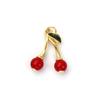 1 Piece Brass Charms 18K Gold Plated Red Cherry Fruit Cubic Zirconia Pendants For Necklace Bracelet Earrings Jewelry Making