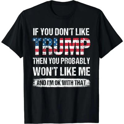 Präsident Donald Trump Lässiges Trump Shooting O-Neck Stil Bedrucktes Lockeres Westen-T-Shirt Hip Hop Street T-Shirt
