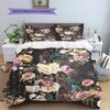 Vintage Floral Bird Pattern Bedding Quilt Set Quilt Cover Pillowcase Home Decoration Gift (1 * duvet cover + 2 * pillowcase, without core)