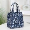 Marken-Handtasche mit Blumenmuster und Reißverschluss, halb geschlossen, für die Arbeit, Lunchbox-Tasche mit Aluminiumfolien-Isolierung innen