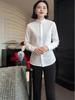 2026 Spring Women's Stand Collar White Shirt - Elegant, High-End Chinese Style Top