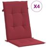 Garden Chair Cushions for High Back Chairs 4 pcs Burgundy 120 x 50 x 3 cm