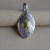 Handmade Oval Peridot Pendant: 925 Sterling Silver Boho Jewelry