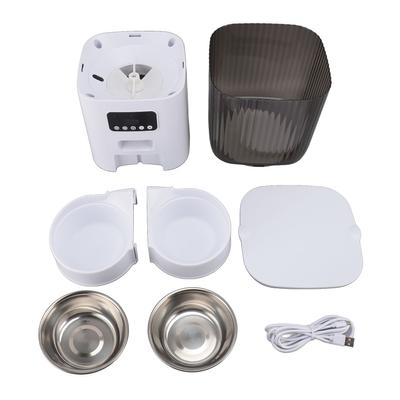 Alimentador de Animais de Estimação Multifuncional Tigela de Comida de Aço Inoxidável 304 Dispensador de Ração para Gatos Capacidade de 5L para Interior