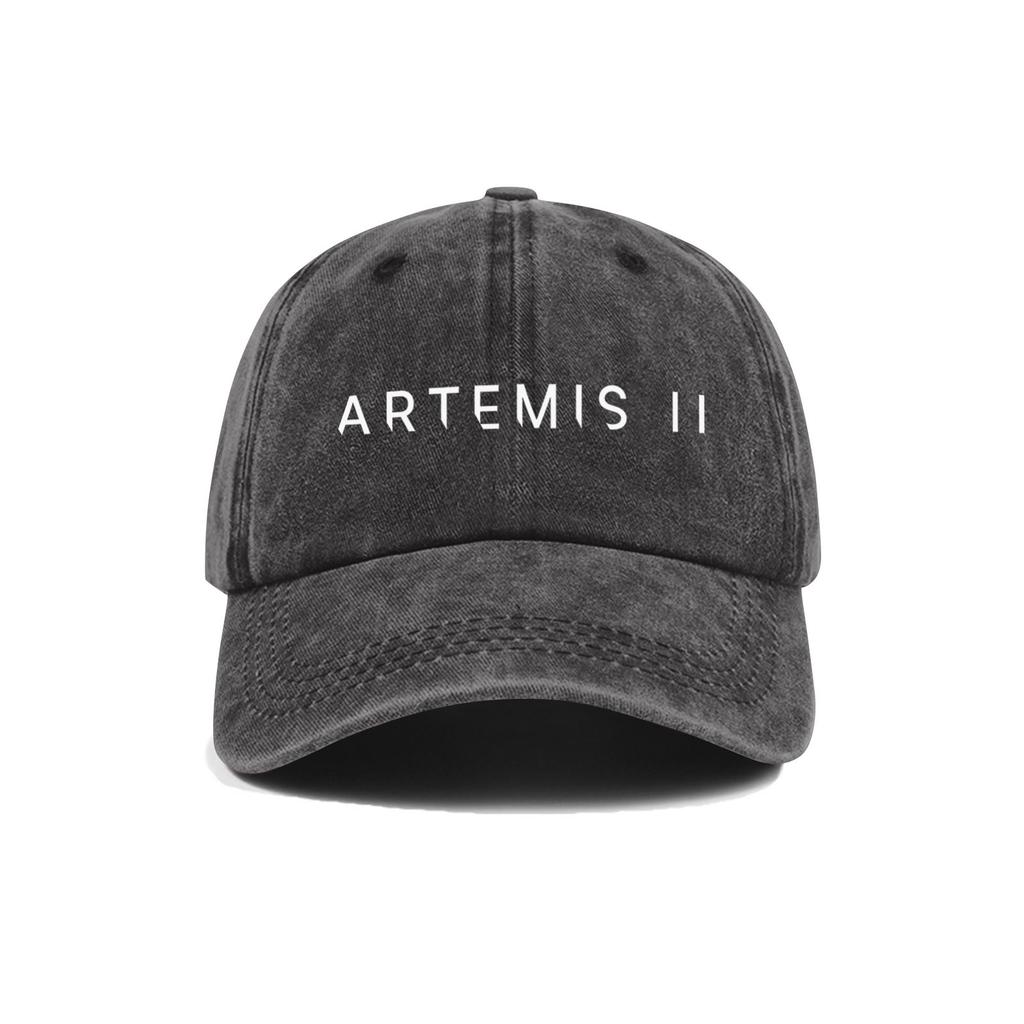 Casual Unisex Adjustable Baseball Cap Featuring Artemis II Embroidered Design Durable Cotton Twill Fabric Structured Crown Low Profile Visor