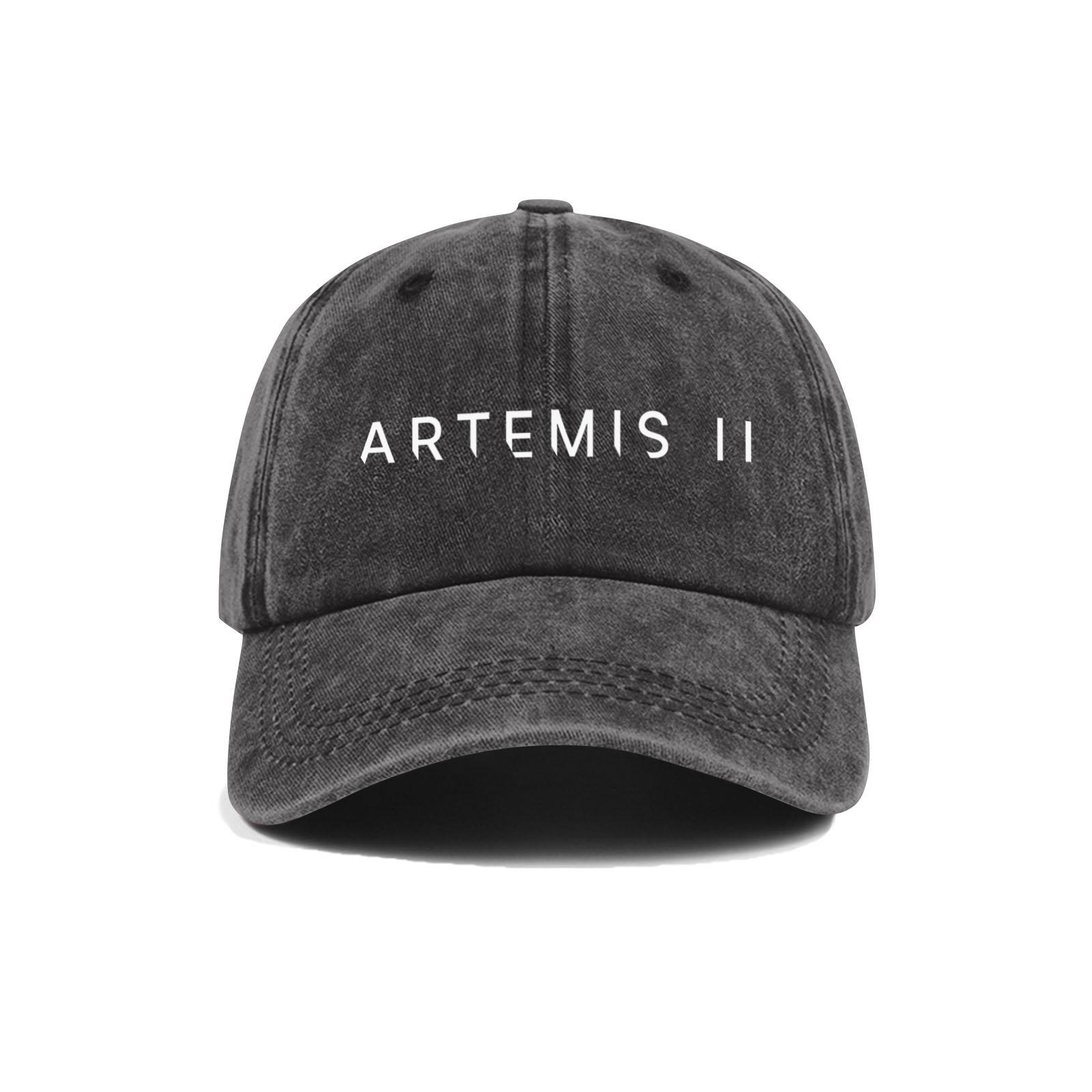 

Casual Unisex Adjustable Baseball Cap Featuring Artemis II Embroidered Design Durable Cotton Twill Fabric Structured Crown Low Profile Visor One Size чёрный