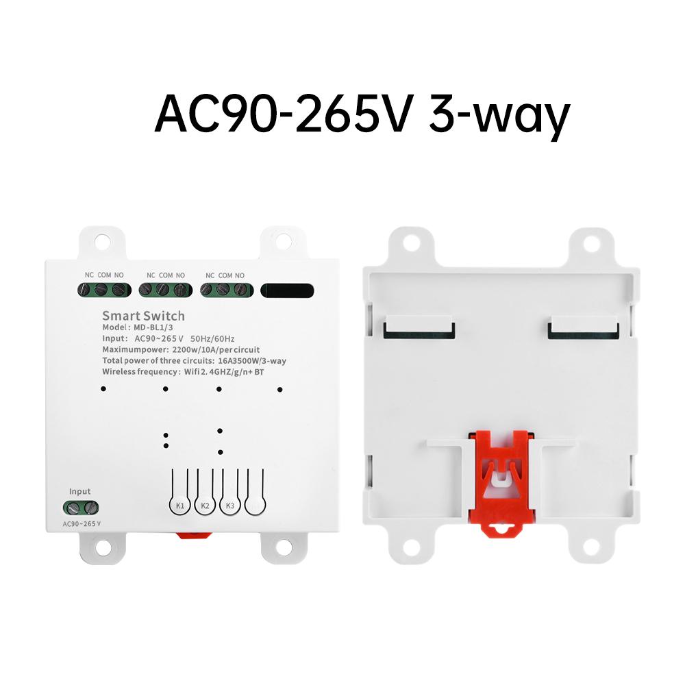 

3-х 4-х канальный смарт-модуль реле Wifi2.4GHz+ Bluetooth AC90-265V 10A не требуется программирование пульт дистанционного управления реле переключатель с корпусом 3 Way