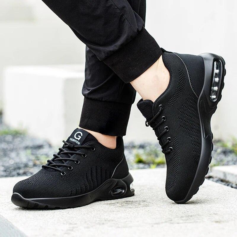 Air Cushion Work Safety Shoes For Men Women Breathable Work Sneakers Steel Toe Shoes Anti-Puncture Safety Protective Shoe