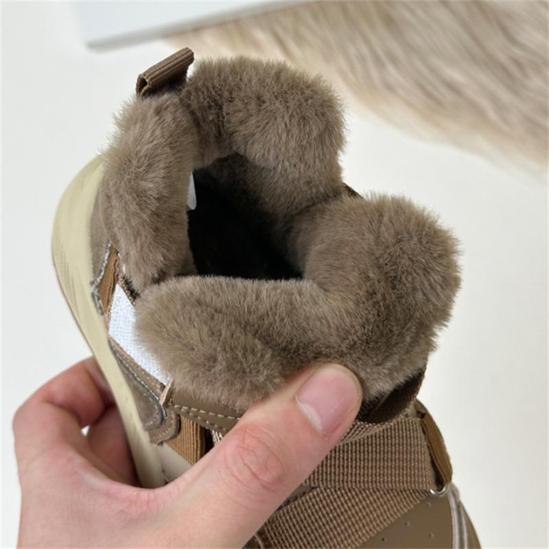Winter Children Snow Boots Leather Warm Plush Toddler Kids Shoes Non-slip Girls Boys Boots EU 26-37