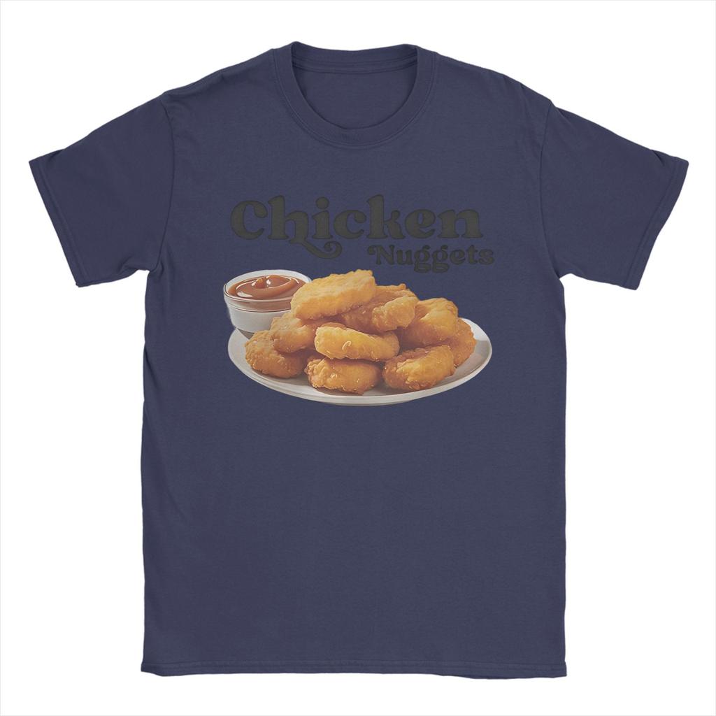Men's T-Shirt Chicken Nuggets Novelty 100% Cotton Tee Shirt Short Sleeve T Shirt Round Neck Clothes Plus Size