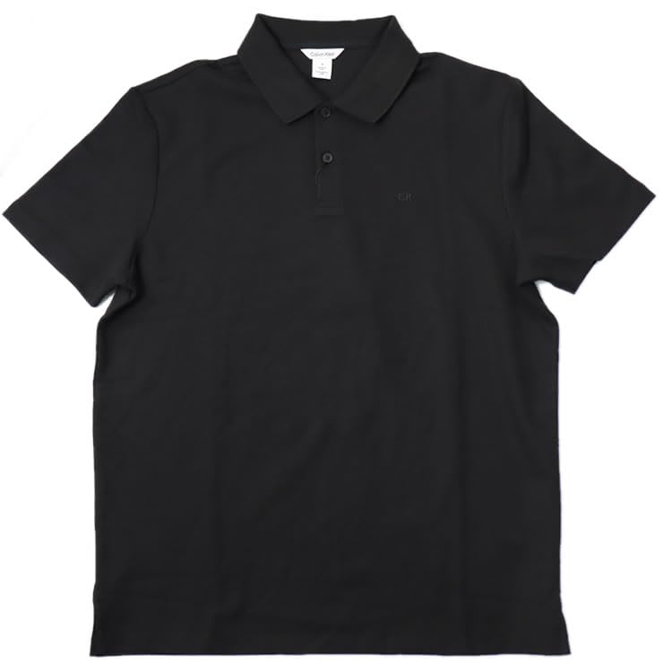 Polo Shirt MICRO WAFFLE POLO 40QC235 Black [Calvin Klein] Men's Short-Sleeve (Color (UB1)) (Size L) [Item]
