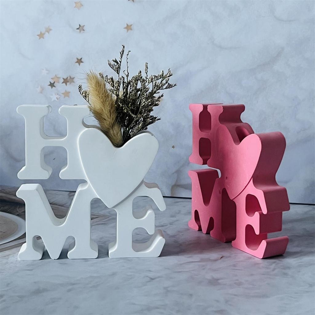 Valentines Day Themed Silicone Letter Vase Insert Mould for Home Decoration with Heart Designs