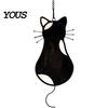 Cat Back Shape Decoration Acrylic Pendant, with Metal Hanging Chain, Stained Glass Effect Silhouette Window Pendant Decoration, for