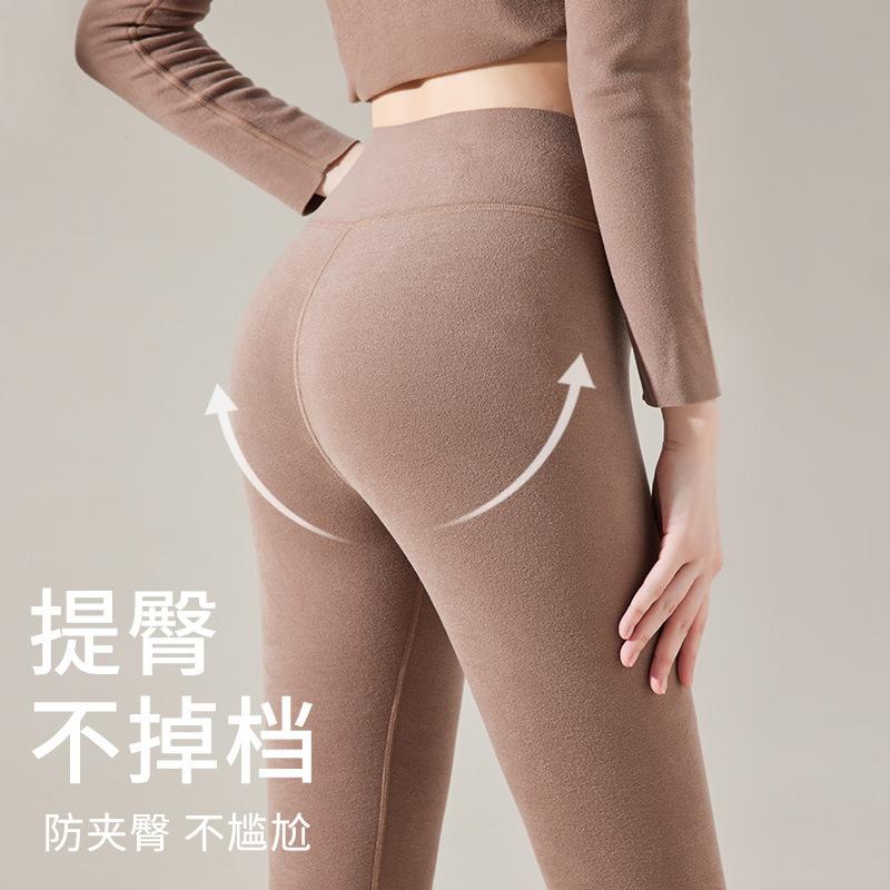 German Velvet Leggings for Women's Autumn and Winter New Large Size Velvet Thickened Heating Without a Trace, Wearing Warm Integrated Pants