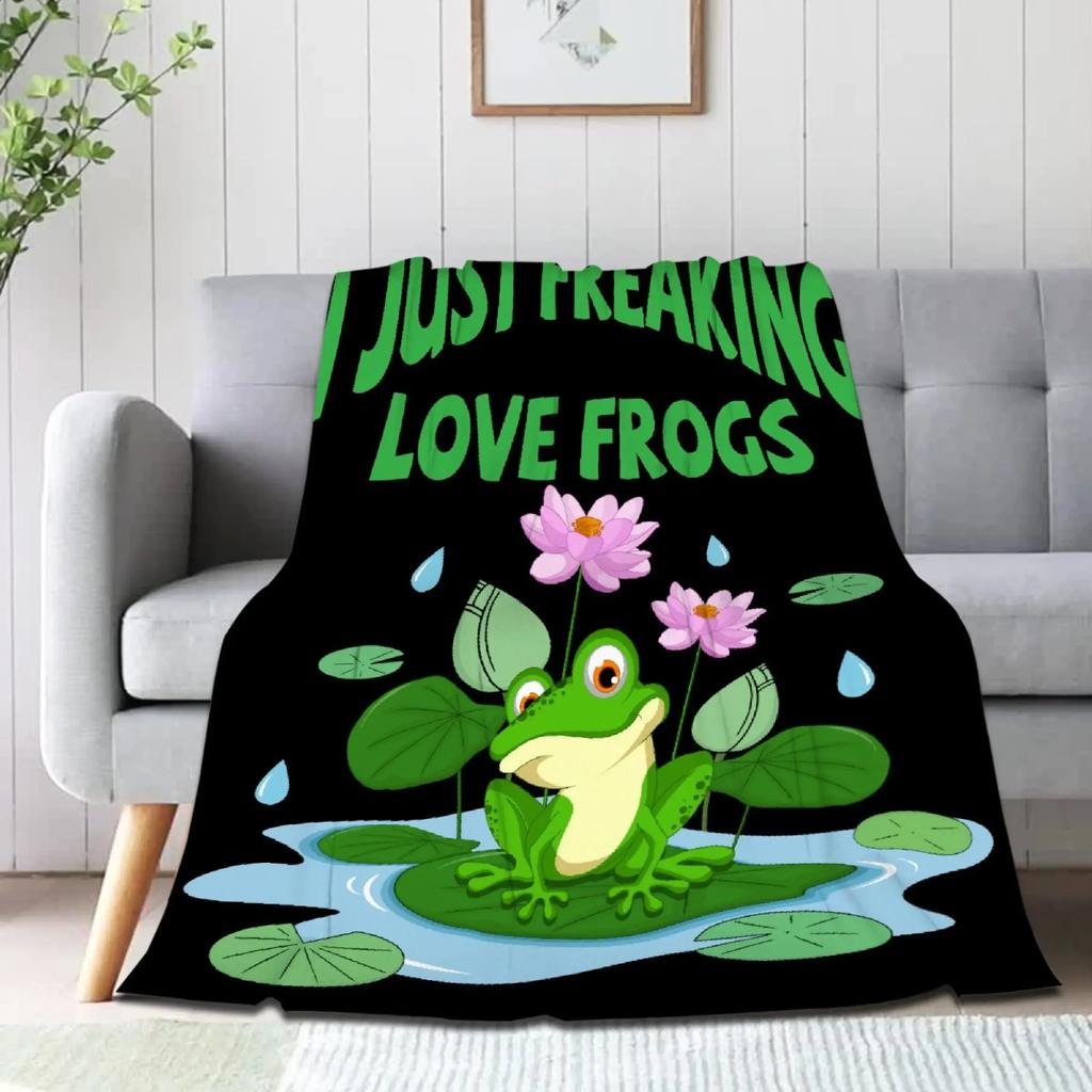 Frog Blanket Soft Warm Lightweight, Kawaii Frog Throw Blanket Cozy Plush Warm Blankets for Women Men Boys Girls Gifts King Size