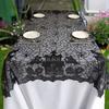 Scary Halloween Table Cover, 53x69inch Rectangles Festival Black Lace Tablecloth Decoration for Festives Occasion
