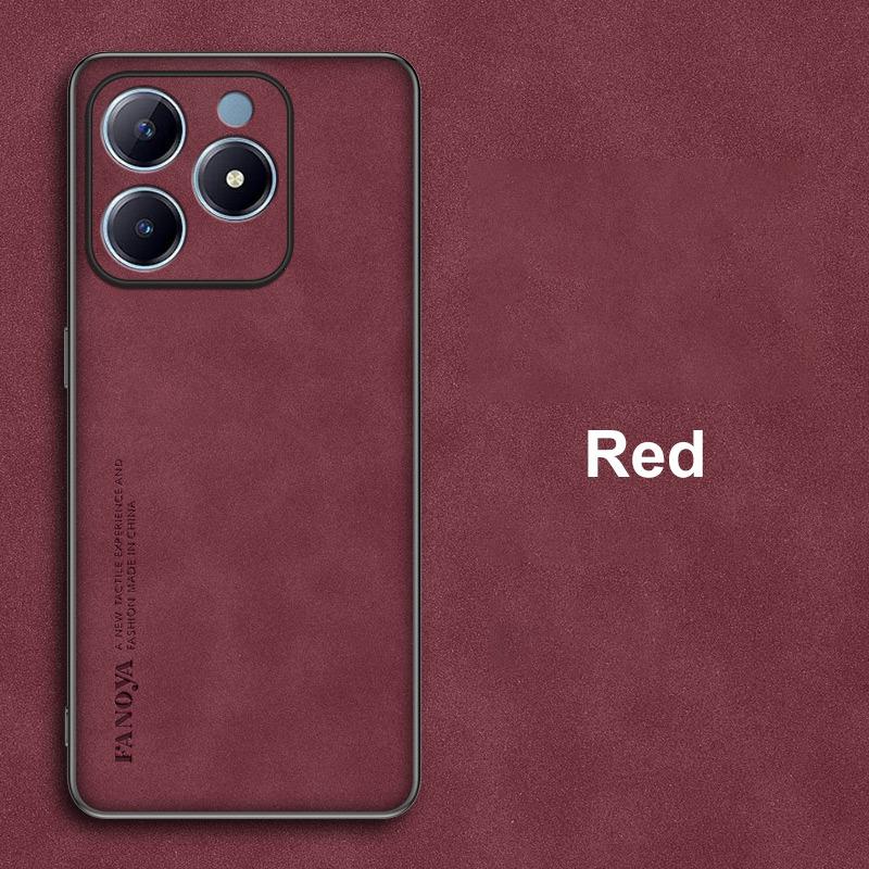 

Для Realme C63 4G Чохол Розкішний шкіряний чохол для телефону Realme C61 C63 Narzo N63 Задня кришка Матовий силікон Протиударний захист For Realme C61 червоний
