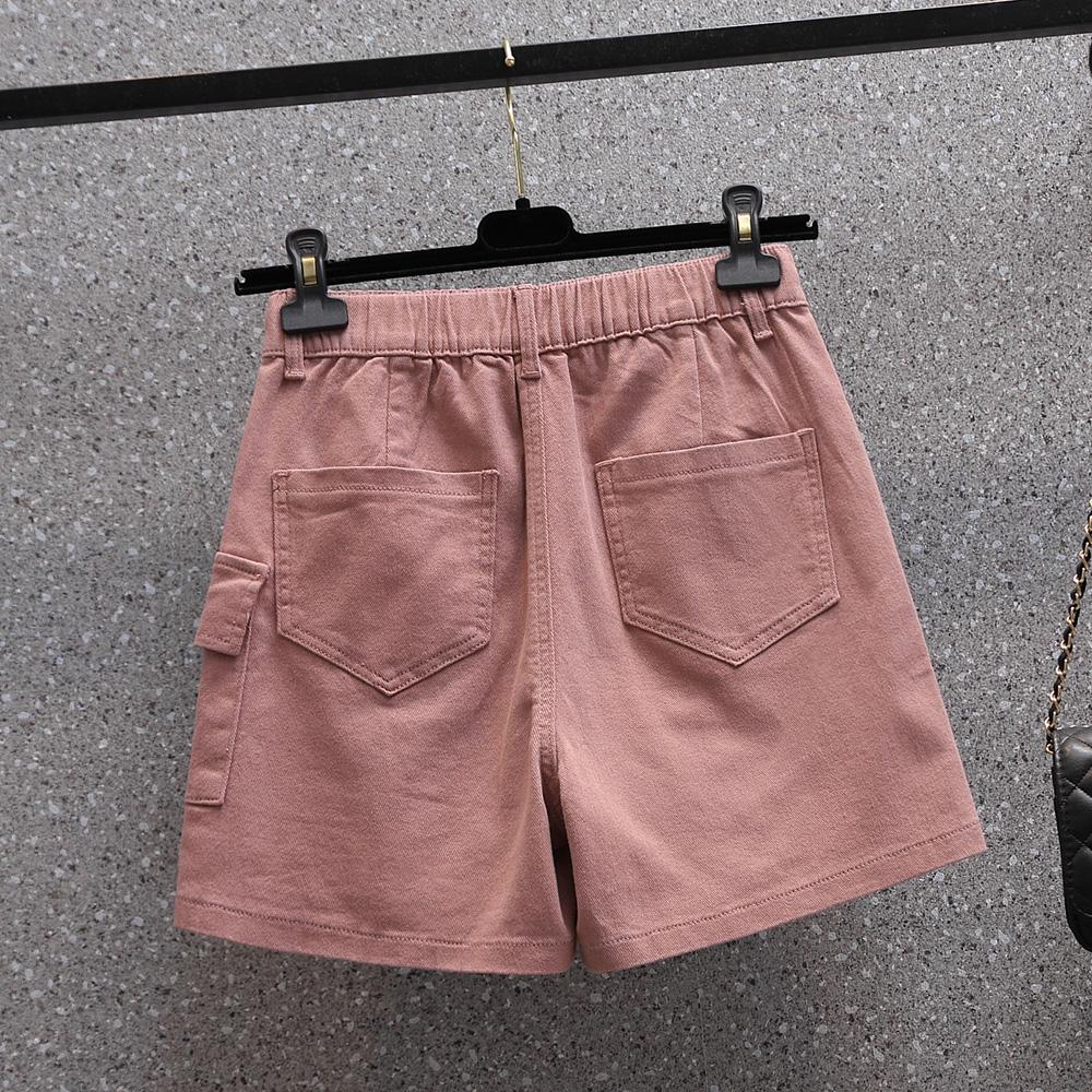 DIMANAF Nadměrná velikost 2025 Dámské šortky Kalhoty Letní Volné Džínové šortky Základní Harémové Kalhoty s vysokým pasem Elastický pas