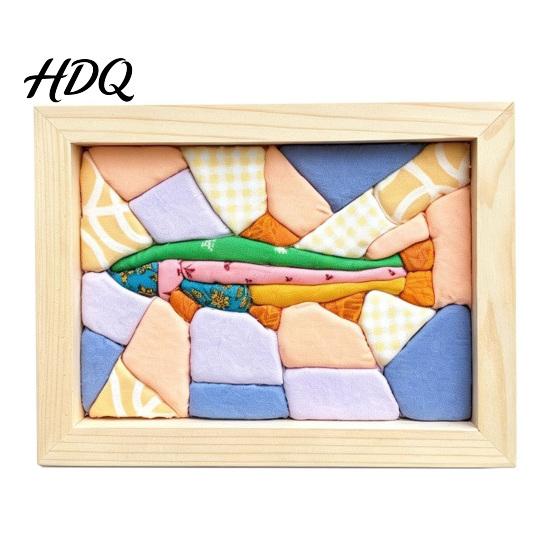 Japanese Fabric Craft No-Sew Art Kit DIY Mosaic Kits for Adults Beginners Quilted Wall Intricate with Frame & Tools Kits Gifts Housewarming