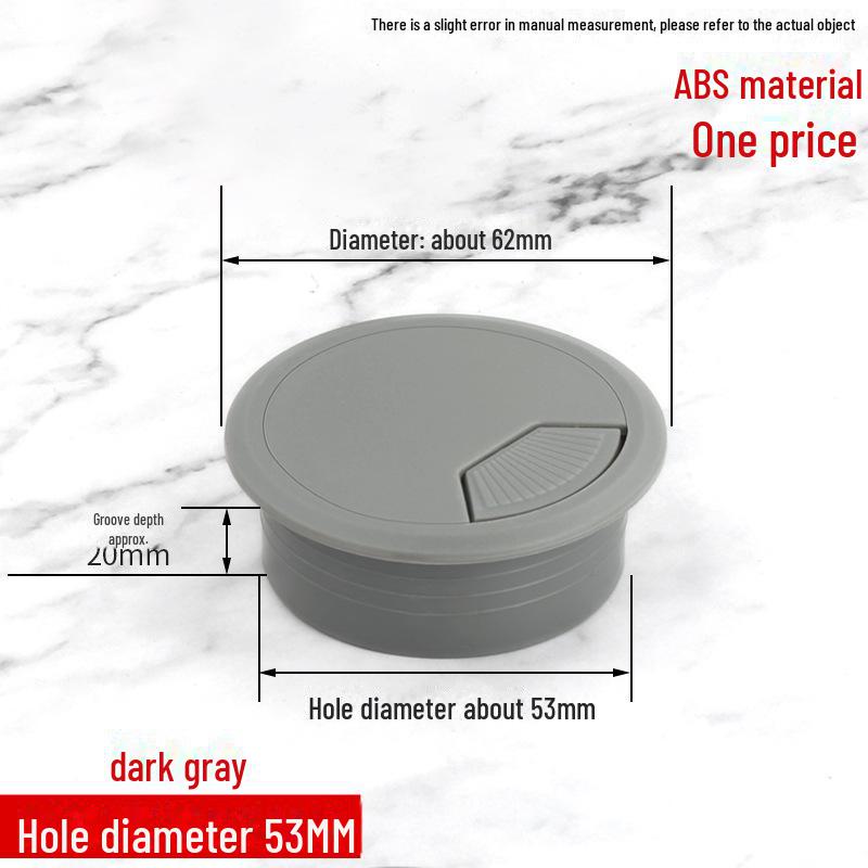 ABS Round Wire Desk Grommet Cover for Desktop Cable Management and Furniture Cabinet Hardware.