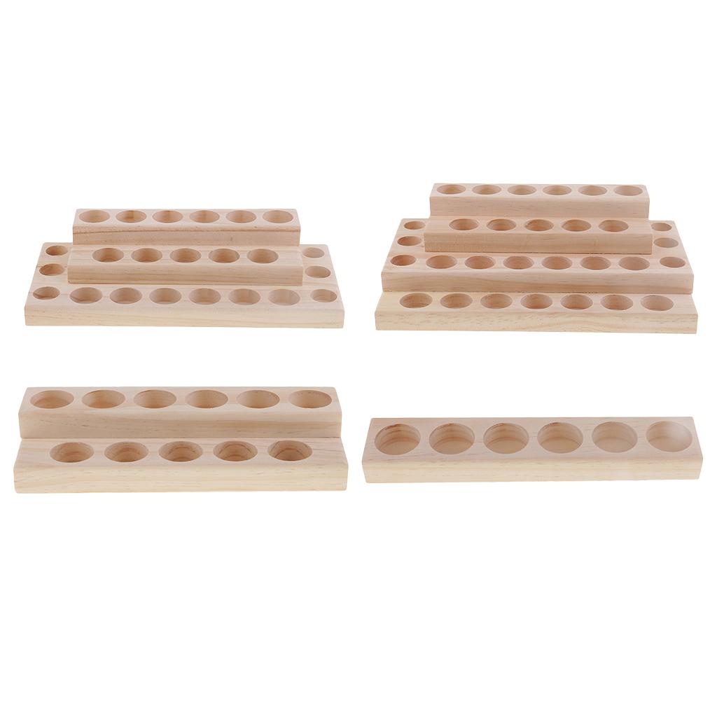 Wooden Essential Oil Display Stand One Tier Organizer Box Tray Shelf for Storing and Presenting Roller Bottles