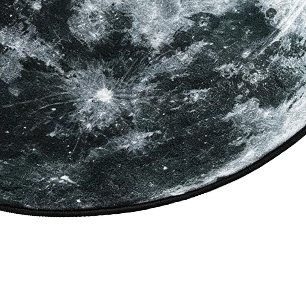 Moon Round Area Rug 31.5 Inch Anti Slip Velvet Circular Carpet Round Floor Mat for Indoor Home Bedroom Decor Gray