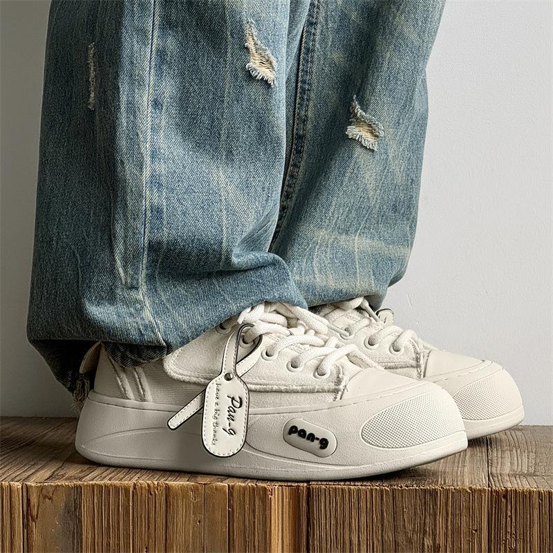 Ošklivé roztomilé boty s velkou hlavou niche originální plátěné boty s otevřeným úsměvem zvýšená platforma nové ležérní boty