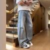 Light-colored Scimitar Jeans, New Spring and Autumn for Men, Popular This Year, Loose Meat-covering Banana Wide-leg Pants