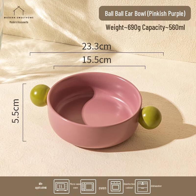 Ceramic Double-Handle Baking & Salad Bowl