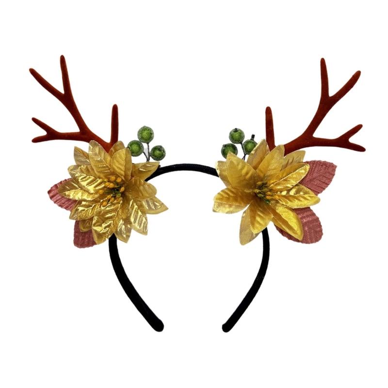 

Christmas Antler Headband Party Costume Flower Party Karaoke Punk Photo Props Party Hair Hoop Cosplay