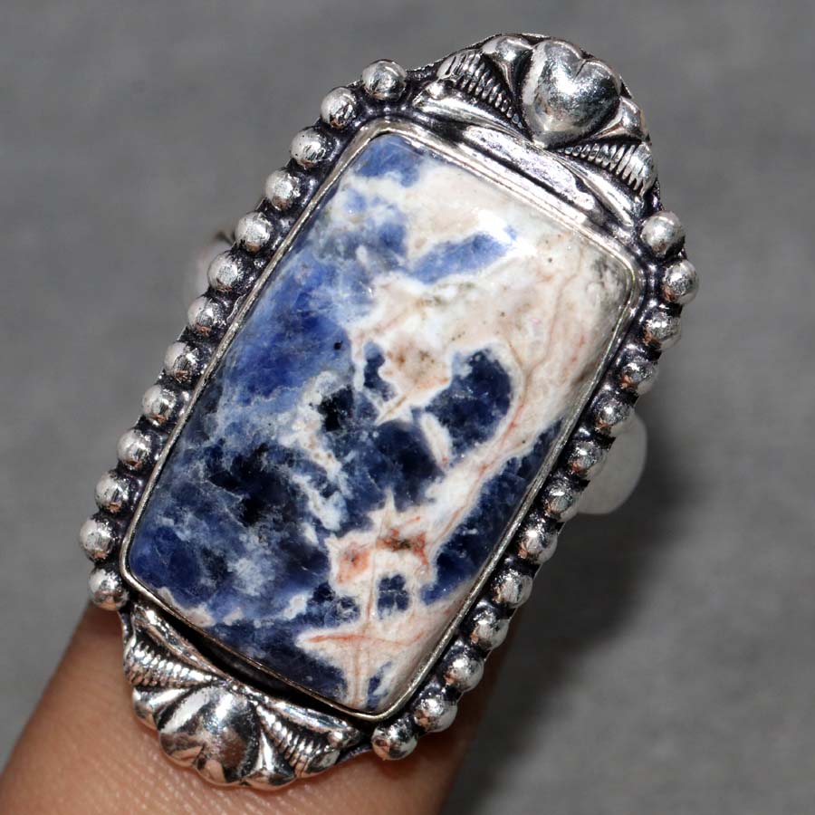 Top Quality Sodalite 925 Silver Plated Ring US 11 Charming Jewelry Trendy Z4M40