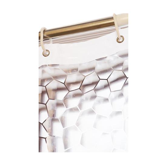 Cortina de Ducha Impermeable, Forro Grueso de EVA para Ducha, Cortina de Baño con Patrón de Guijarros 3D para Cabina de Ducha, Bañeras