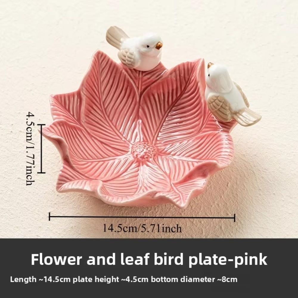 Bird Design Flower Storage Dish Multipurpose Table Decoration Bowl Jewelry Holder Case Ornaments Ceramic Vanity Tray
