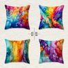 4Pcs Fluid Art Theme Digital Printing Pillow Cover Short Plush Suitable Living Rooms Bedrooms Sofas Throw Cushion Cover