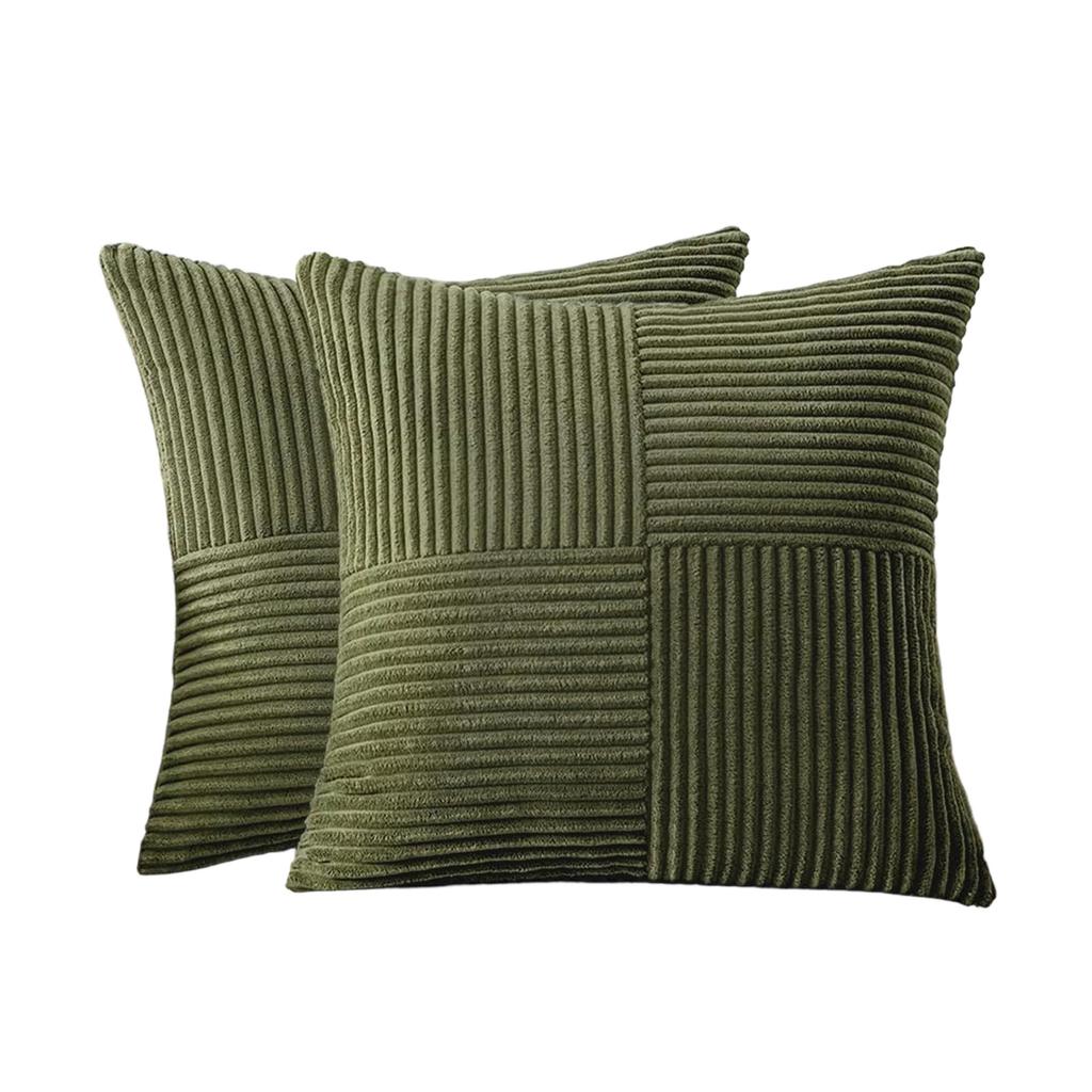 Corduroy Throw Cover - Color Design for Living Room Sofa Cushion