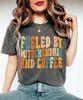 Funny Biology Teacher Science Fueled By Mitochondria And Coffee Shirt, Biology Science Gift Coffee and Science Coffee Lover Tee Shirt