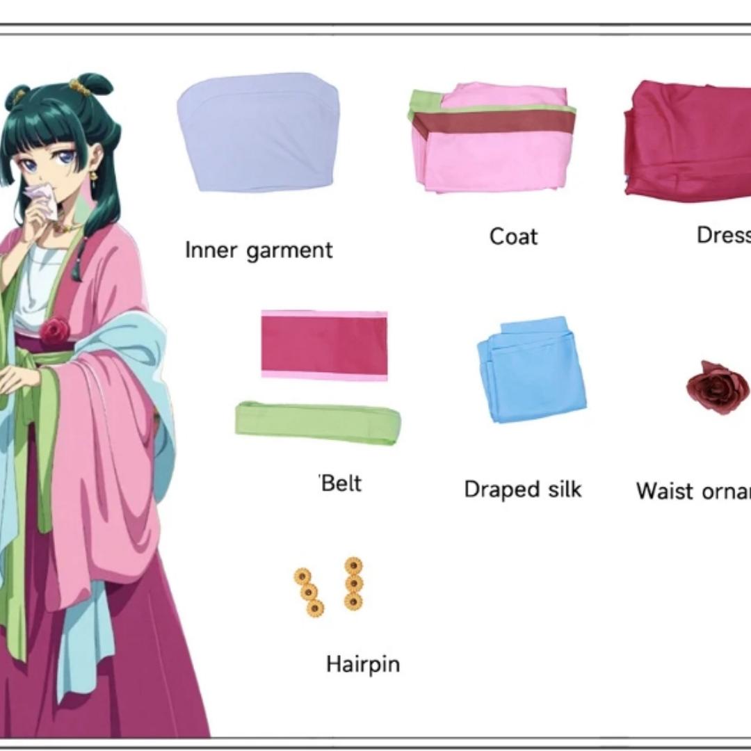 

Аниме Кусурия Но Хиторигото Маомао Косплей Костюм Униформа Хэллоуин Вечеринка Аниме Ролевая Игра Наряд для Женщин S как