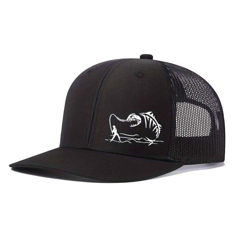 OutdoorSports Hip Hop Hat Fisherman Printed Net Hat TruckDriver Slightly Curved Baseball Cap Deep Brim HipDance Hipster Male Cap