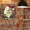 Christmas Cat Metal Sign Wall Art Vintage Home Decor Gift