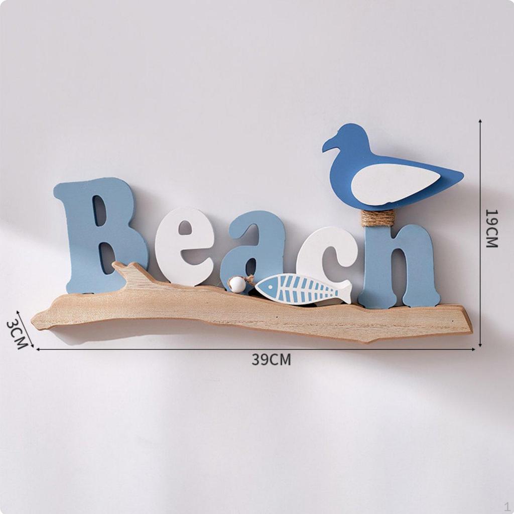 Nautical Welcome Sign Mediterranean Door Hanger Coastal Wall Decor for Restaurant, Cafe, Washroom