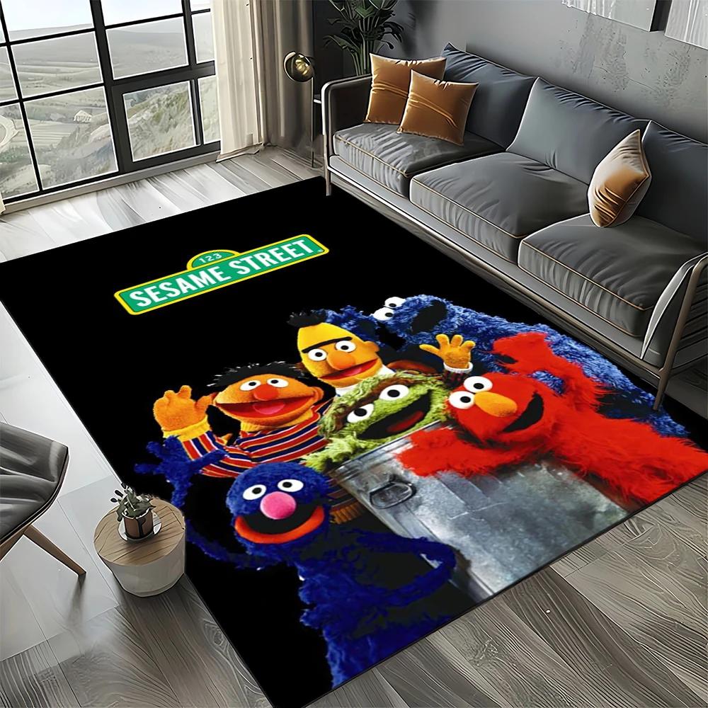 2025 New Style Sesame Street Cartoon TV Carpet Rug for Living Room Bedroom Home Sofa Decoration,Kids Play Non-slip Floor Mat