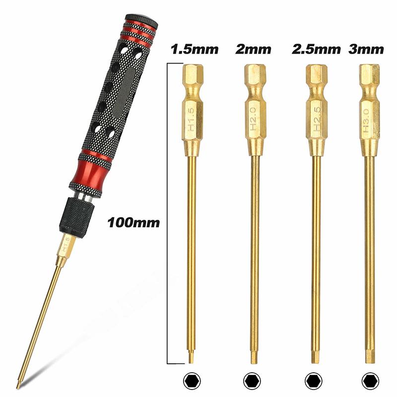 

Новая метрическая шестигранная головка для дрели, радиоуправляемый автомобильный набор инструментов 1,5 мм, 2,0 мм, 2,5 мм, 3,0 мм, комплект