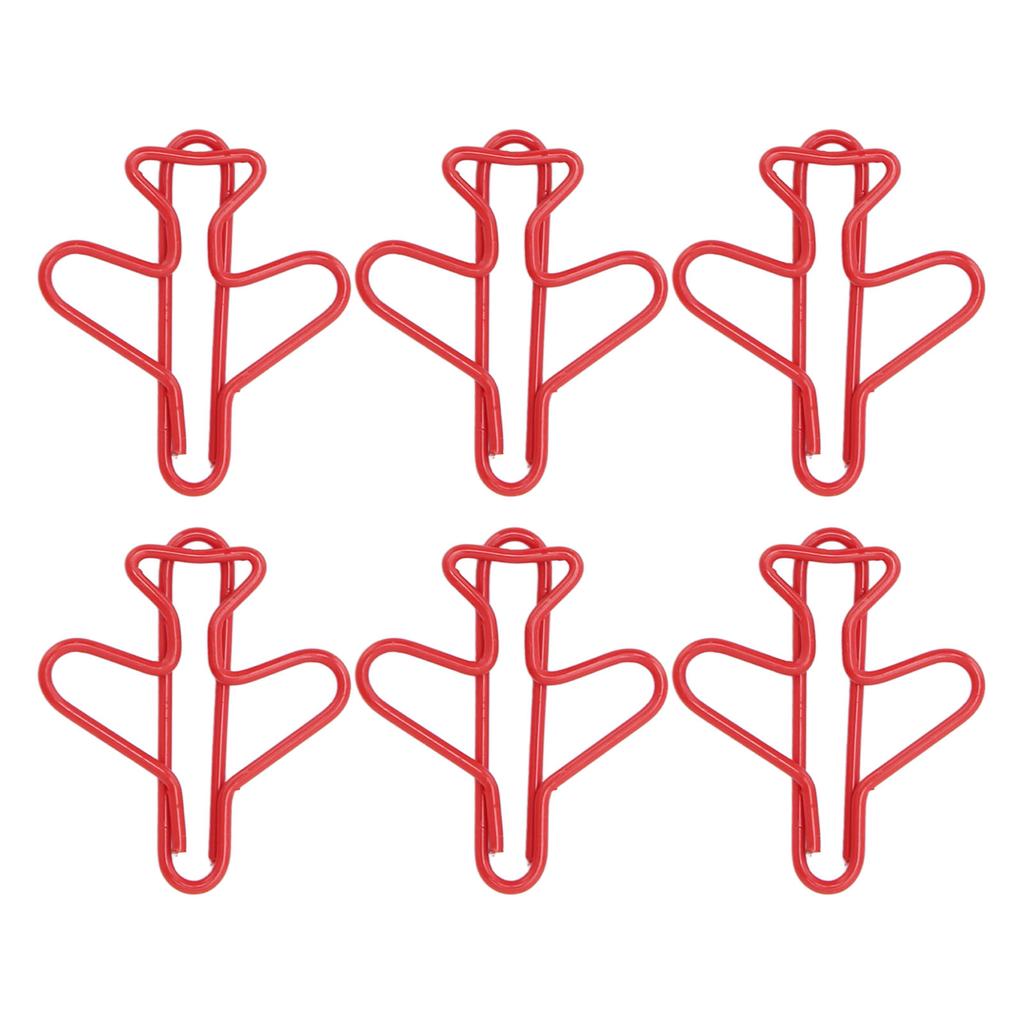 100pcs Airplane Shaped Paper Clips Rust Prevention Plating Process Cute Paper Clip for Scrapbooking Card Making