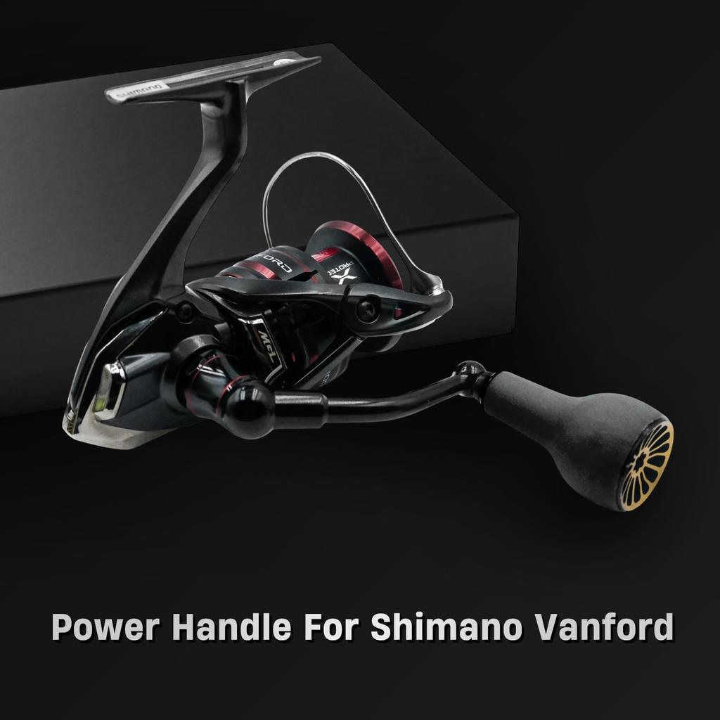 63mm Spinning Handle with TPE Gray Knob (27mm) Compatible with Shimano Stradic FL, FM, Stella, Vanford, Vanquish, and Naski