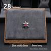 Cercei Stud Trendy Cruce Cupru Alb Argint Thai 925 cu Diamante Colorate pentru Bărbați și Femei