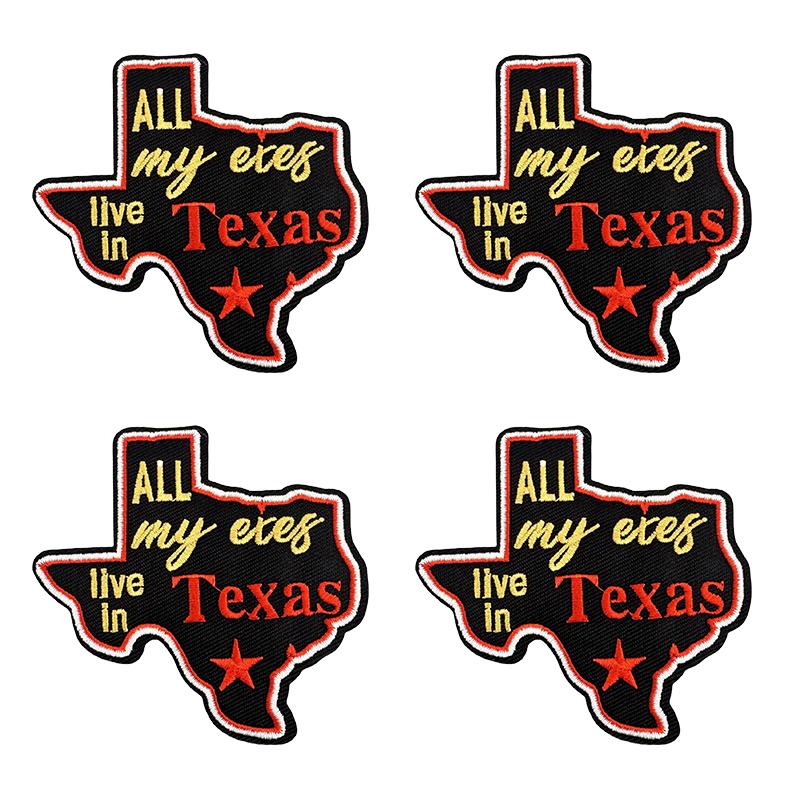 10pcs /Lots Western Cowboys Embroidered Patches Letter Patch Iron On Patches For Clothing Thermoadhesive Patches Jackets Hats Diy 